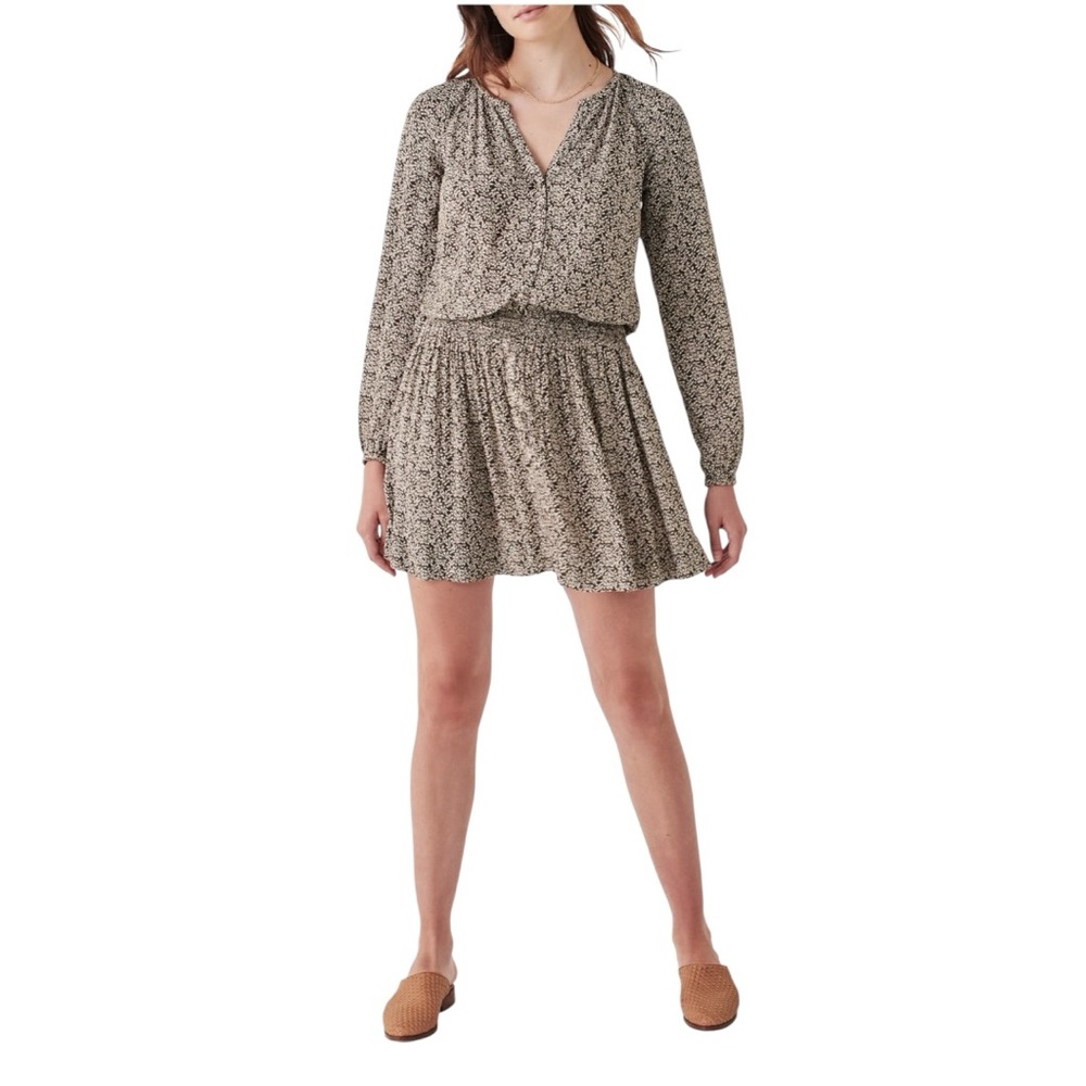 NWT Faherty Montera Leaf Batik Long Sleeve Dress